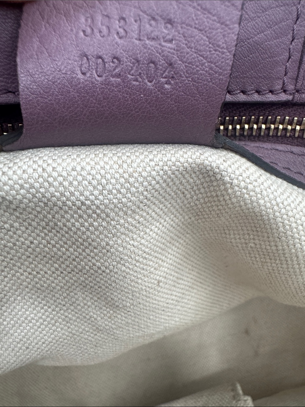 Gucci Beige GG Canvas Tote with Purple Trim and Gold Hardware - Picture 7 of 13